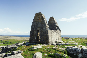 Beautiful ancient chapel on the aran island inishmore