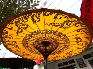 Myanmar traditional handmade umbrella. 