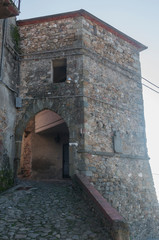 Fototapeta na wymiar Old stone house in Nicola, small village near La Spezia, Italy
