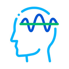 Nervous System of Head Biohacking Icon Vector Thin Line. Contour Illustration