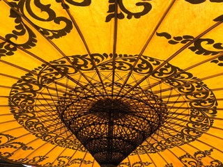 Myanmar traditional handmade umbrella. 