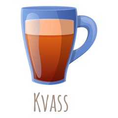 Kvass mug icon. Cartoon of kvass mug vector icon for web design isolated on white background