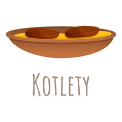 Kotlety icon. Cartoon of kotlety vector icon for web design isolated on white background