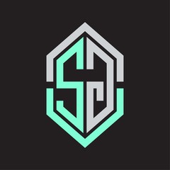 SG Logo monogram with hexagon shape and outline slice style