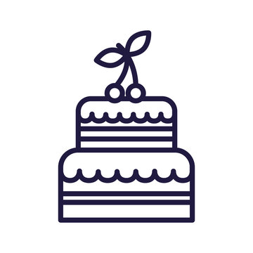 Isolated happy birthday sweet cake vector design
