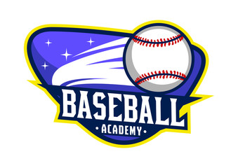 stock vector baseball emblem logo typeface. sports logo illustration