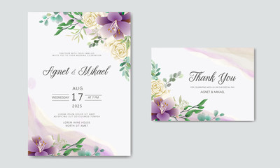 romantic flower vector wedding invitation