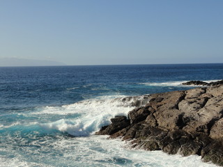 the seething sea among the rocks