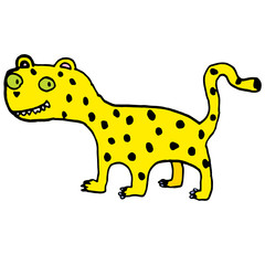 simple illustration of a cute jaguar