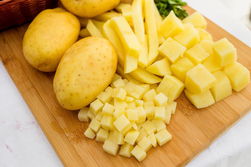 Potato cut into squares