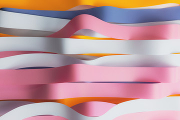 Wavy colorful ribbons, abstract background