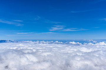 Costa Rica. Irazu Volcano National Park (Spanish: Parque Nacional Volcan Irazu).  View of the clouds seen from above.