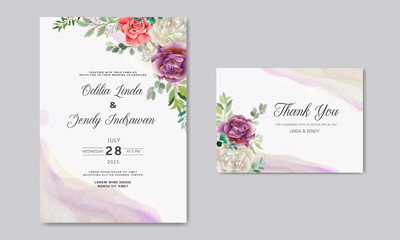 Fototapeta na wymiar romantic flower vector wedding invitation