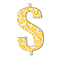 Vector : Dollar signs inside dollar symbol on white background