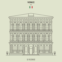 Ca' Rezzonico Palace in Venice, Italy. Landmark icon