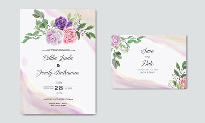 romantic flower vector wedding invitation