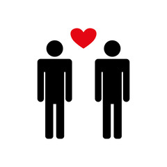 Vector Gay couples family icon in love freedom