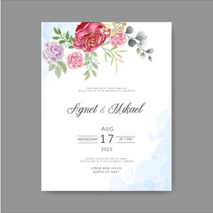 Fototapeta na wymiar romantic flower vector wedding invitation