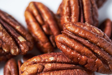 pecans on a white background
