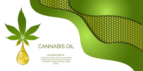  Cannabis droplet with cannabis leaves vector background.Cannabis oil illustration