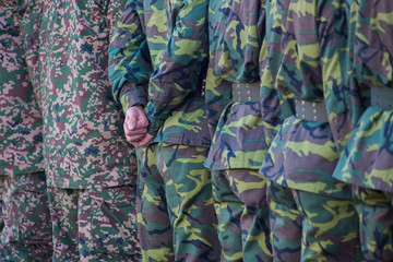 Group of Soldiers Standing in a Line