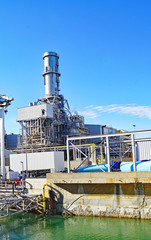 Moderna central t&eacute;rmica en Sant Adri&aacute; del Bes&oacute;s, Barcelona, Catalunya, Espa&ntilde;a, Europa