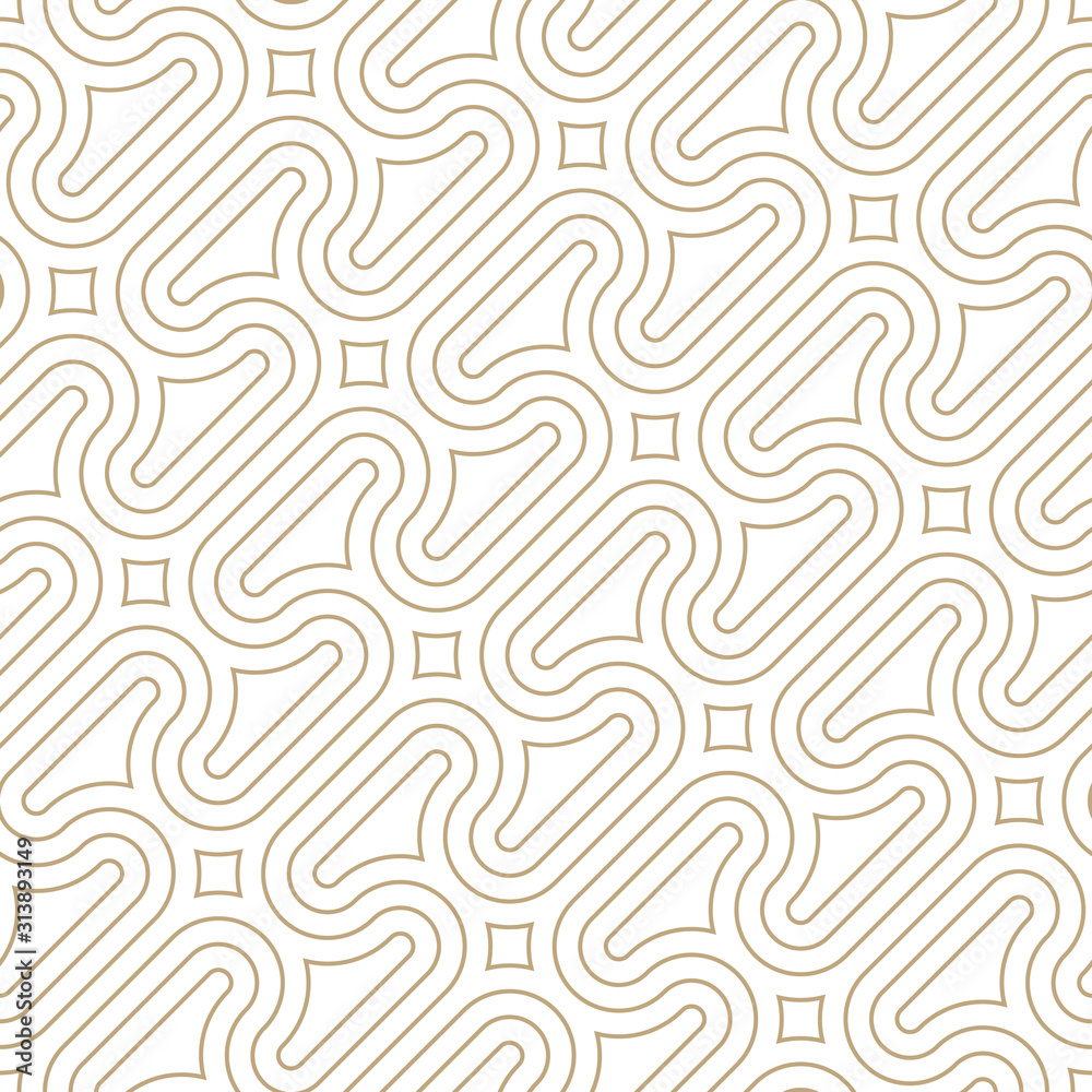 Poster Vector geometric pattern. Seamless braided linear pattern.