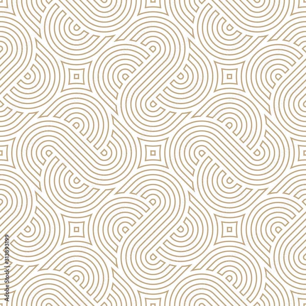 Poster Vector geometric pattern. Seamless braided linear pattern.