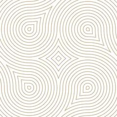 Deurstickers Goud geometrisch abstract Vector geometrische patroon. Naadloos gevlochten lineair patroon.