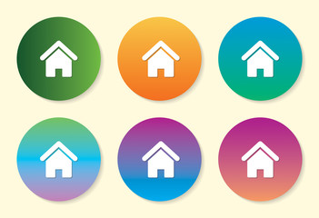 Fototapeta premium Home six color gradient icon design.