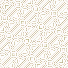 Vector geometric pattern. Seamless braided linear pattern. - 313893149