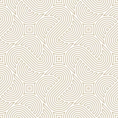Behang Goud geometrisch abstract Vector geometrische patroon. Naadloos gevlochten lineair patroon.