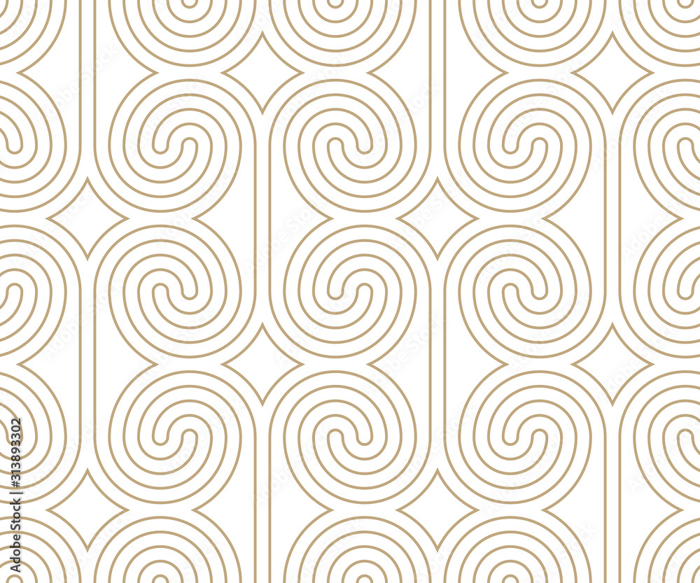 Poster Vector geometric pattern. Seamless braided linear pattern.