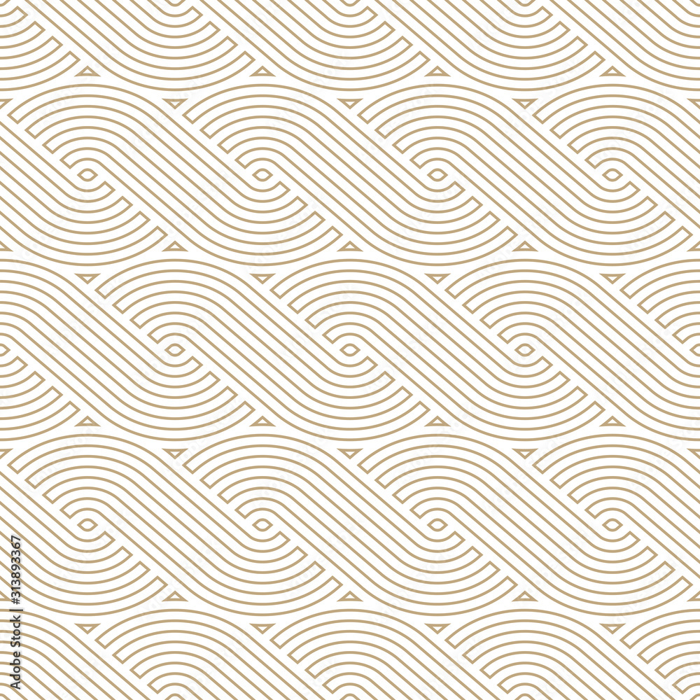 Poster Vector geometric pattern. Seamless braided linear pattern.