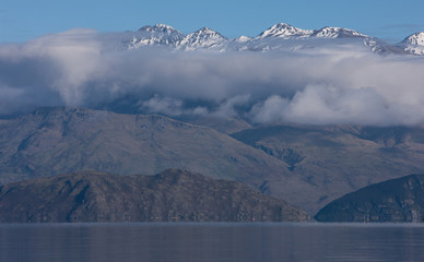 Lake Wanaka South Island New Zealand. Mountains Snow