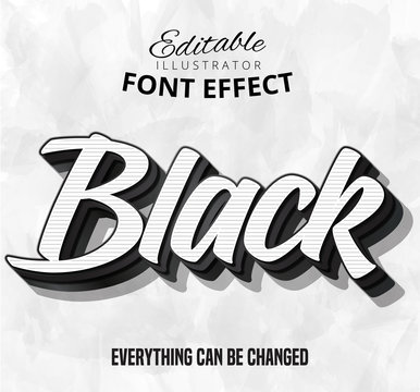 Black text, editable font effect