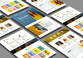 Personal Website Layout with Yellow Accents