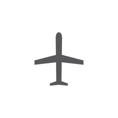 Fototapeta na wymiar Airplane monochrome simple icon. Vector design.
