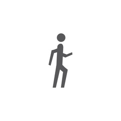 Person walking monochrome simple icon. Vector design.