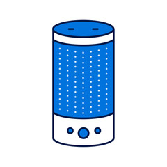 Smart speaker line color icon. Personal voice assistance, talk recognition. Sign for web page, mobile app, button, logo. Vector isolated button. Editable stroke.