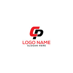 cp/pc letter logo design template full vector