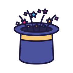 Isolated party confetti inside magic hat vector design