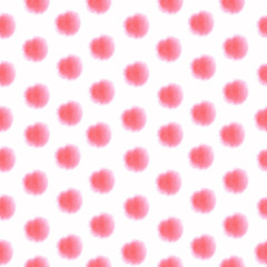 Seamless pattern with abstrakt pink confetti on a   white background. Stock illustration. Hand painted  in watercolor.