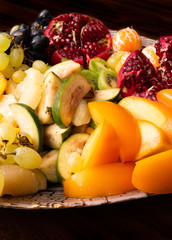 Colorful mix of fruits background