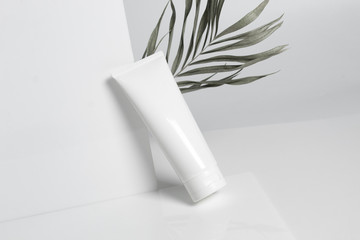 beauty spa medical skincare and cosmetic lotion cream serum oil mockup bottle packaging on white...
