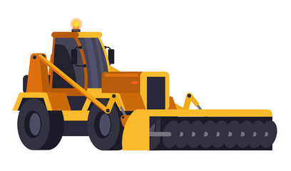 Obraz premium Yellow snow removal bulldozer isolated on white