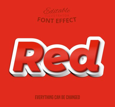 Red text, editable font effect