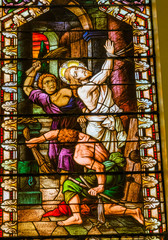 Jesus Whipped Stained Glass Saint Mary's Catholic Church San Antonio Texas