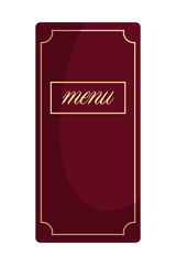 Red menu restaurant paper book isolated on white