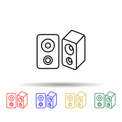 Speakers multi color style icon. Simple thin line, outline vector of computer parts icons for ui and ux, website or mobile application